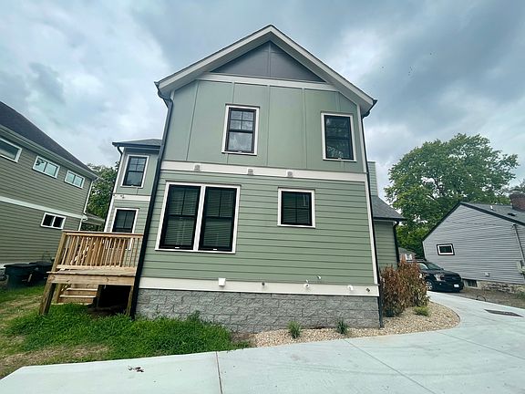 Rear of home with deck.