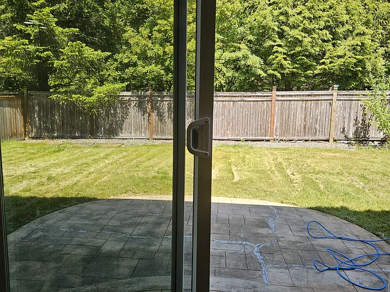Concrete patio to sit out and barbecue parties