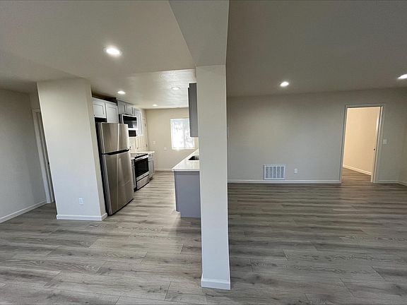 Living Room, Dining Room & Kitchen.