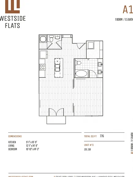 A1 - 1 Bed 1.5 Bath A1 - 1 Bed 1.5 Bath