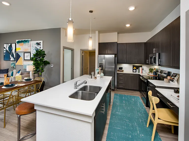 Kitchen with quartz countertops