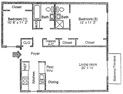 Floor plan 2 Bedroom