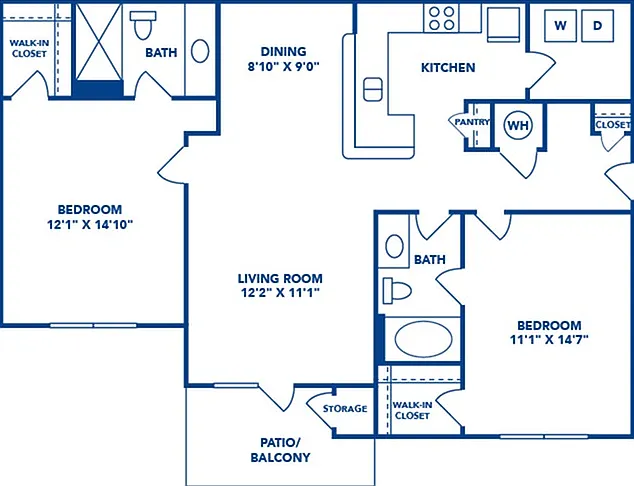 2 Bedroom | 2 Bath | 1113 SF 2 Bedroom | 2 Bath | 1113 SF