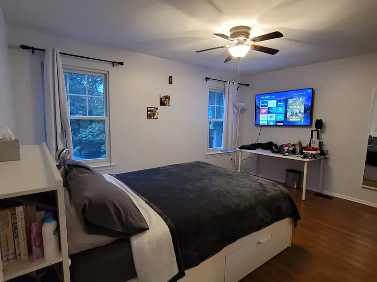 Upstairs primary bedroom with walk in closet