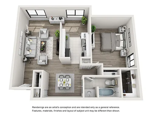 Floor plan 1BR/1BA 790 sq. ft.
