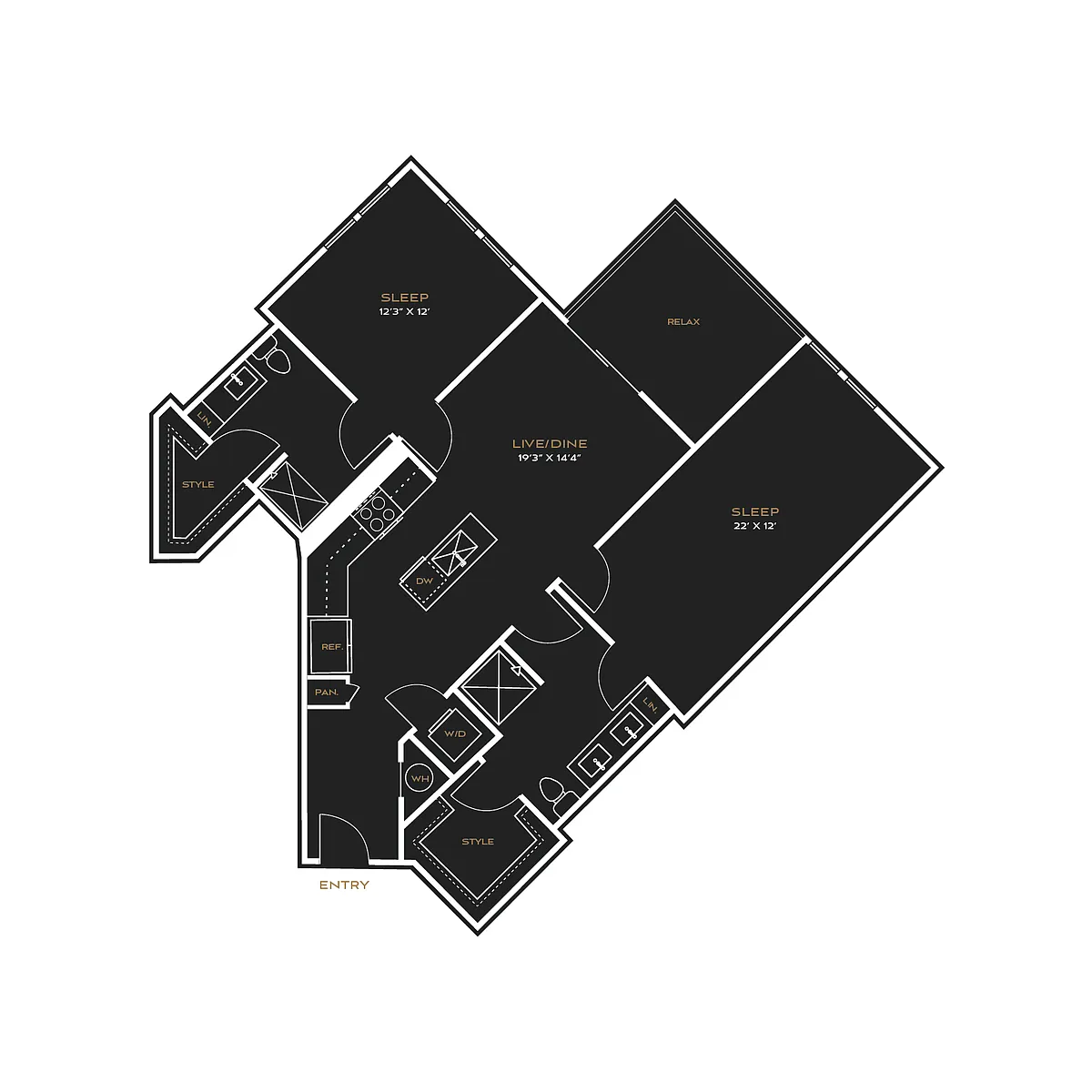 Floor plan 2BD - F2