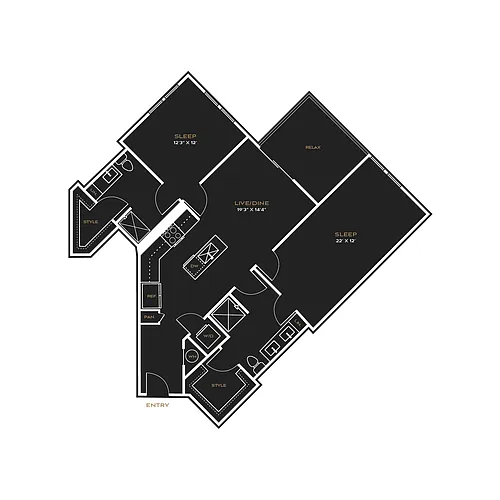 Floor plan 2BD - F2