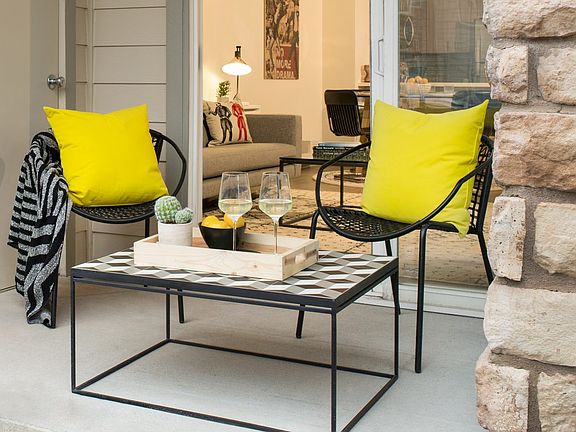 Private Patio at Griffis Marston Lake Upscale Apartment Community in Denver