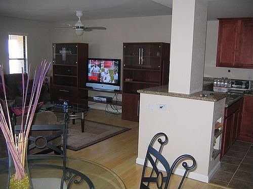 Living Room/Kitchen with Bamboo Flooring