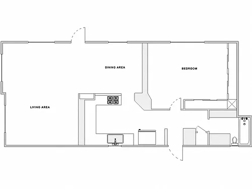 Floor plan 1 Bed / 1 Bath: Type A