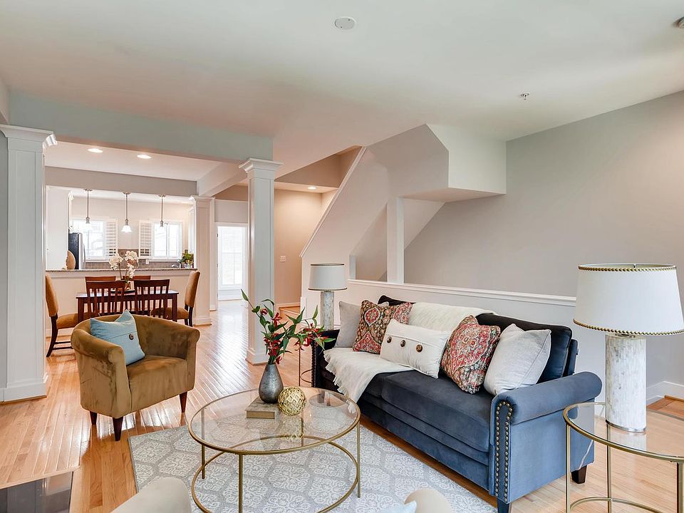 Living room into the open kitchen
