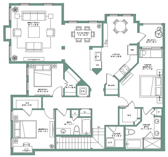 Floor plan Biltmore Villas