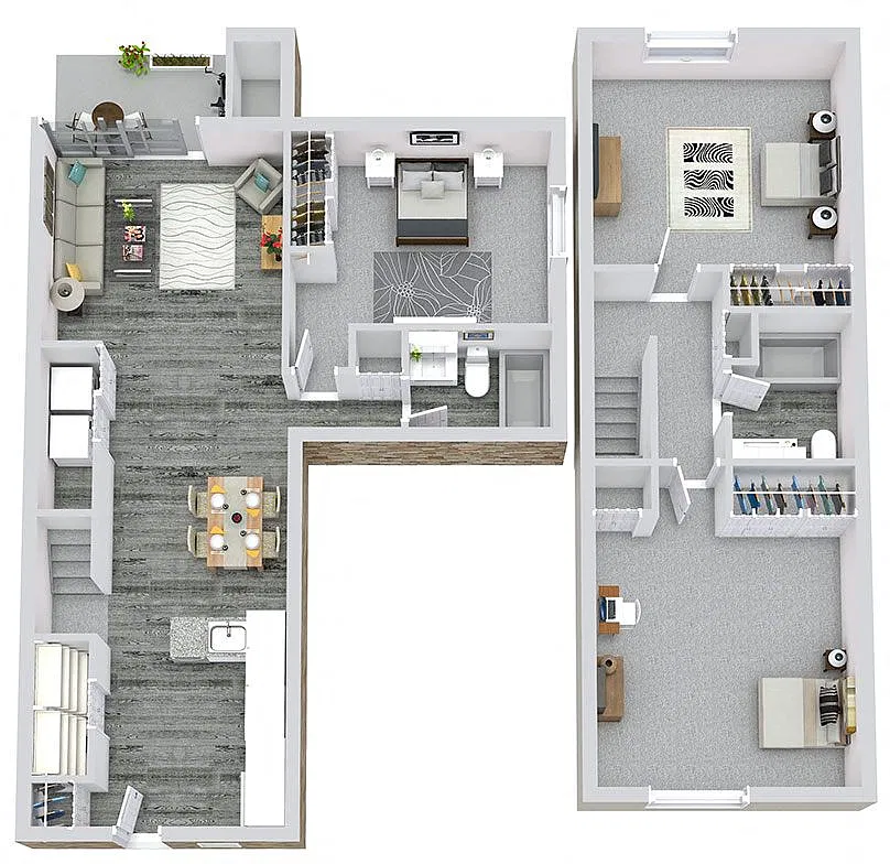 Floor plan 3 Beds | 2 Baths Townhome