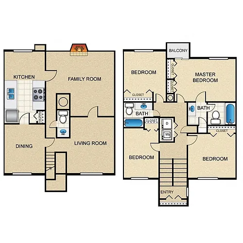 Floor plan 4 Bed Townhouse