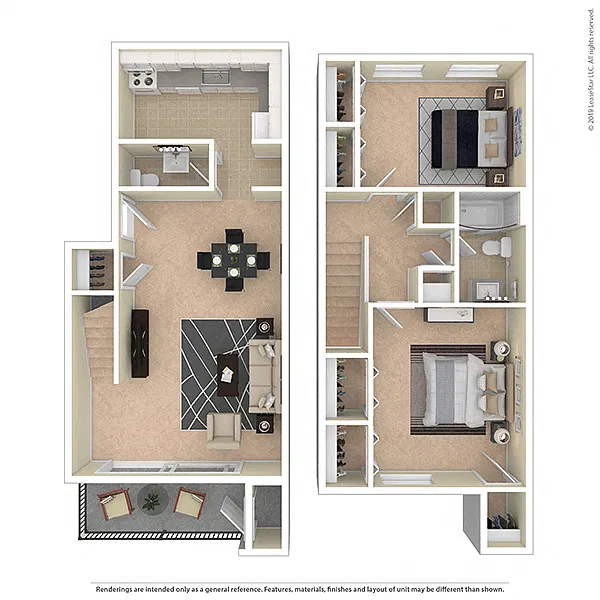 Floor plan Two Bedroom Duplex