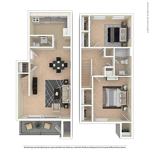 Floor plan Two Bedroom Duplex