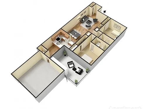 Floor plan B5 2 Bed 2 Bath