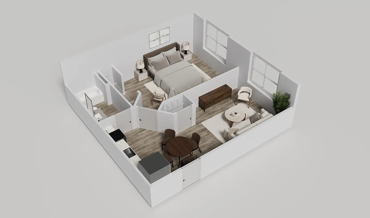 Floor plan Larger 1 Bedroom