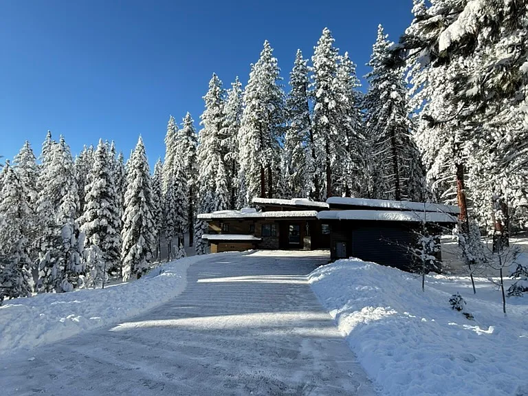 Winter wonderland. Surrounded by Majestic Trees, flat, sunny driveway with parking in garage.