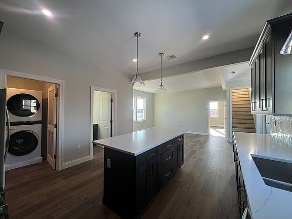 Open floor plan and high ceilings