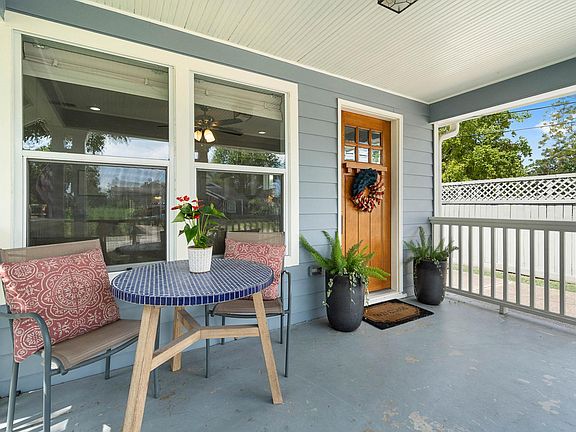 Shaded front porch