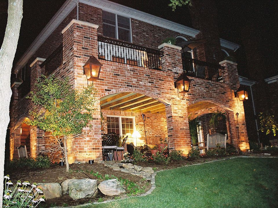 Rear view of deck at night