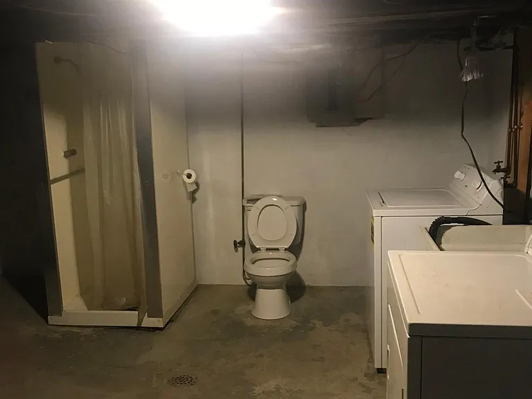 Basement bathroom and laundry room