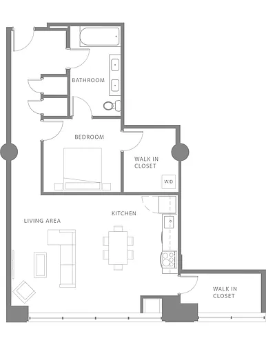 Floor plan One Bedroom N