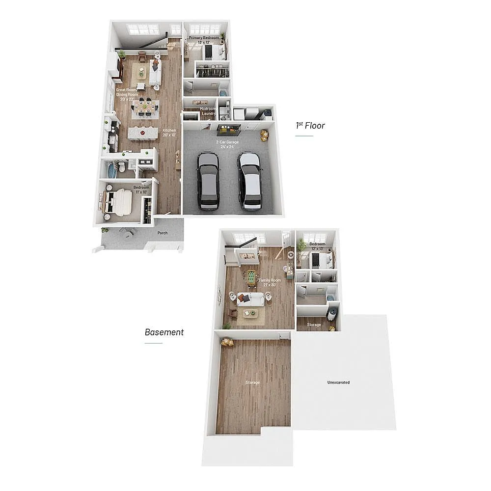 Floor plan D2.1 - Harper B + 3 Car Garage