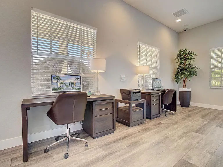 Business center with printer