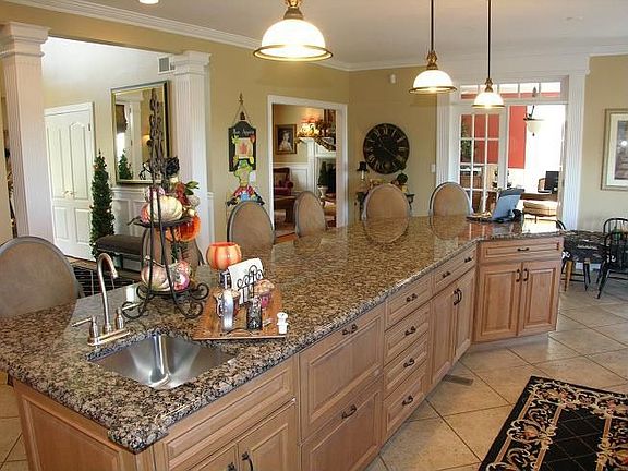View from the working side of the Marble Kitchen Island