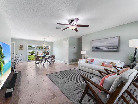 Living room into dining room