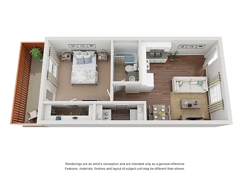 Floor plan LaSalle 1 bed 1 bath
