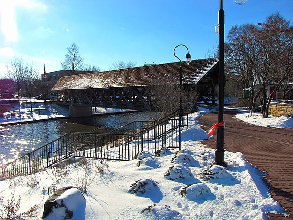 Riverwalk Winter Bridge