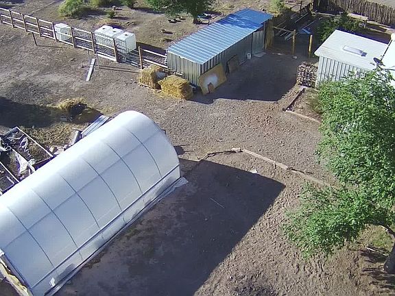 3 stall metal shed in corral