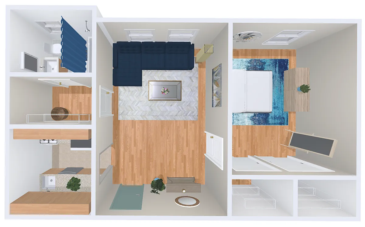 Floor plan 1bd/1b 5