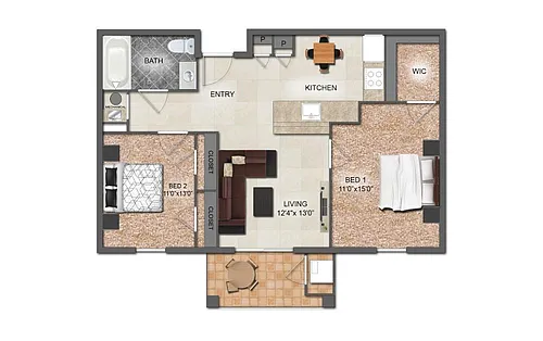 Floor plan 2 Bedroom
