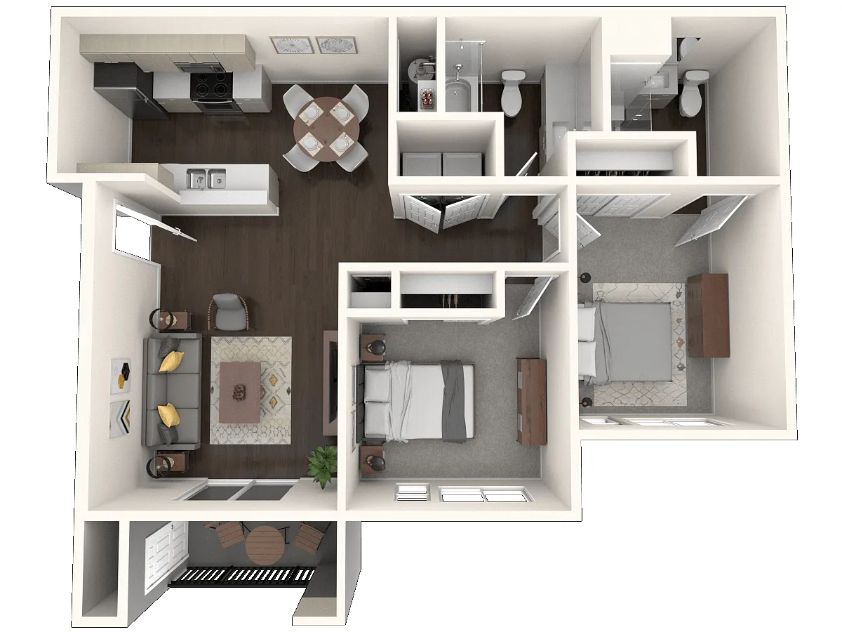 Floor plan Two Bed Two Bath