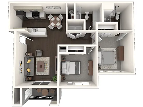 Floor plan Two Bed Two Bath