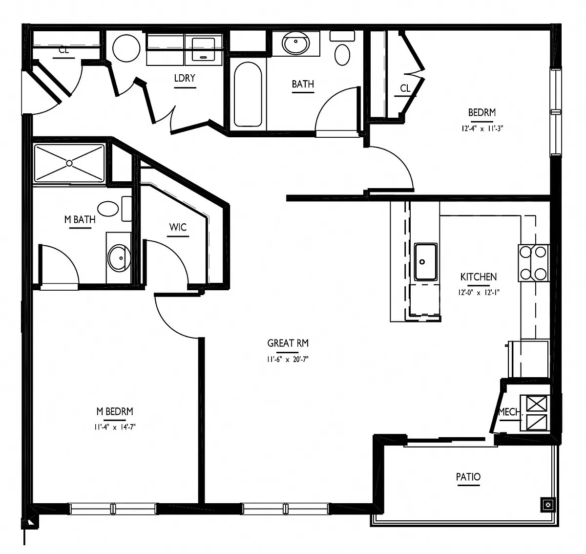 Floor plan 2 Bed/2 Bath-2B-Ca Phase II