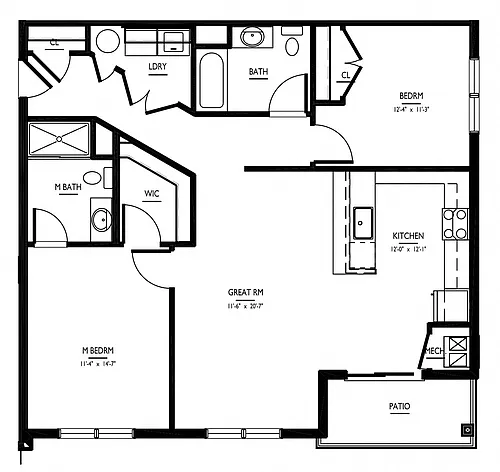 Floor plan 2 Bed/2 Bath-2B-Ca Phase II
