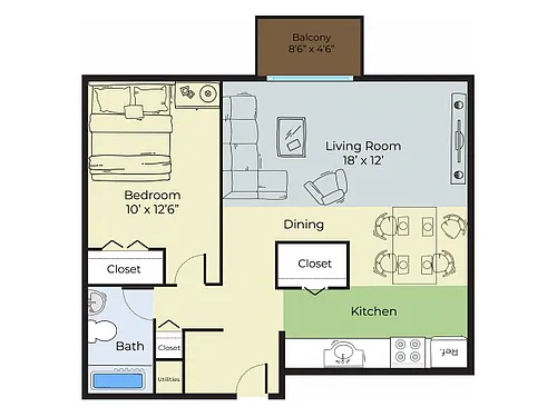 Floor plan 1 Bedroom