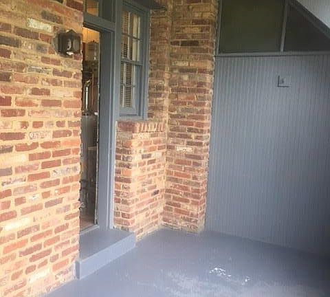 Private screened-in back porch 