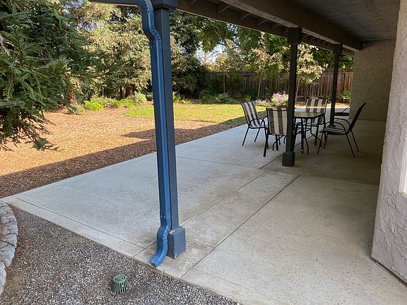 There is a large covered patio for outdoor living