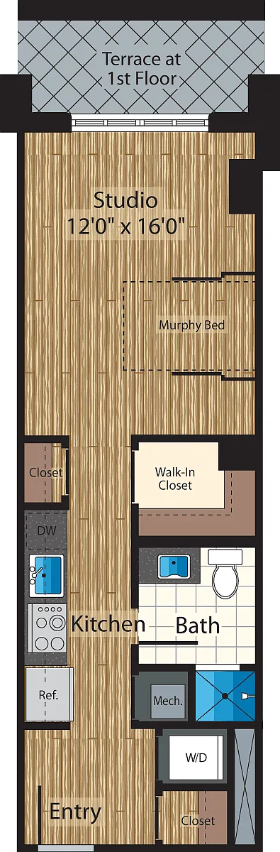 Floor plan Studio B 497