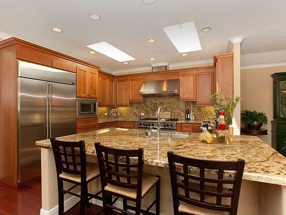 Large island in kitchen