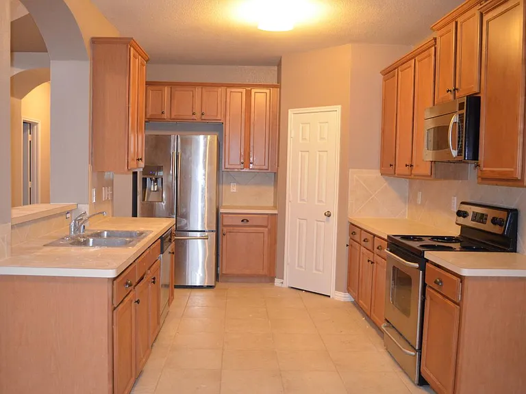 Kitchen with stainless steel appliances and huge french door