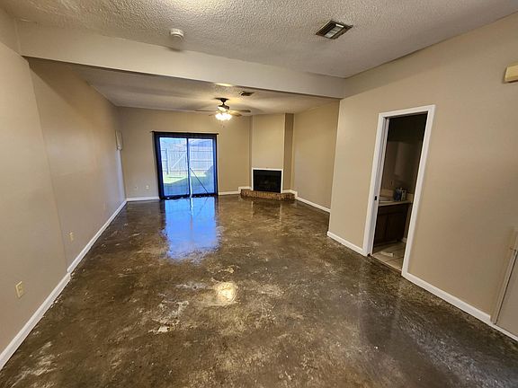 living room and dining room Stained concrete