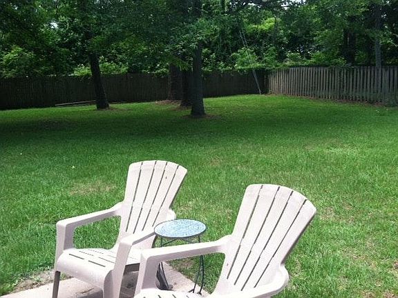 large fenced in backyard