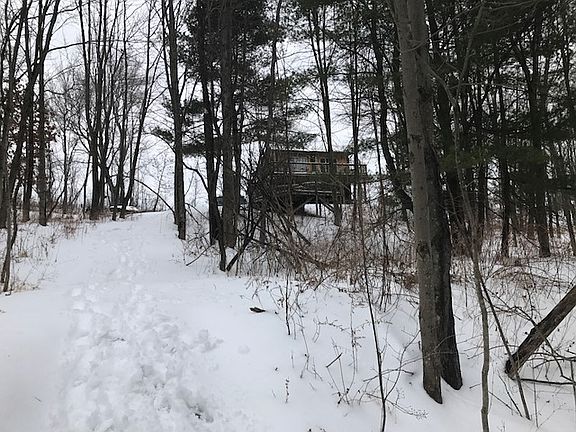 Pathway from pond to house